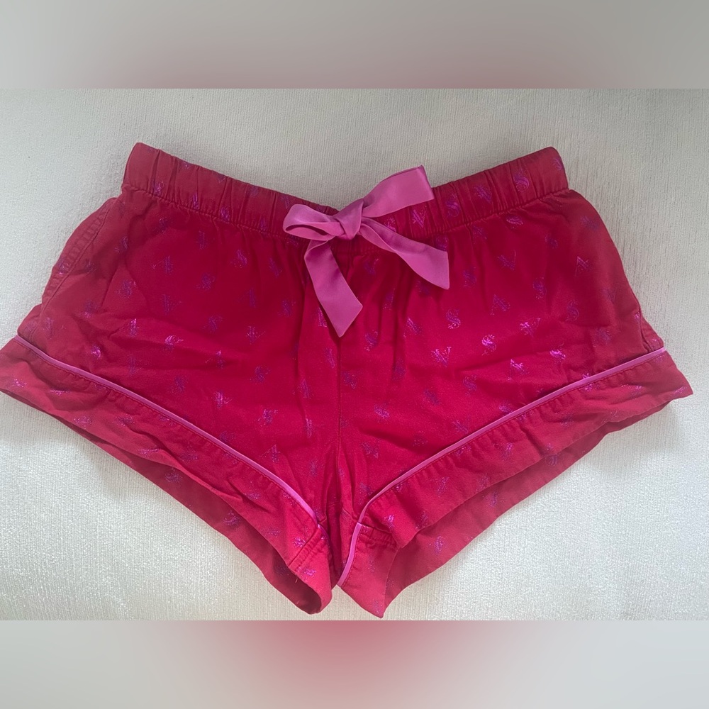 Victoria's Secret Bright Pink Satin-Trim Sleep Shorts